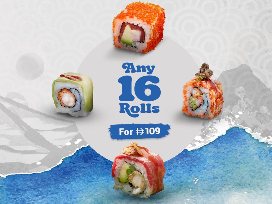 Any 16 Pcs of Rolls at AED 109